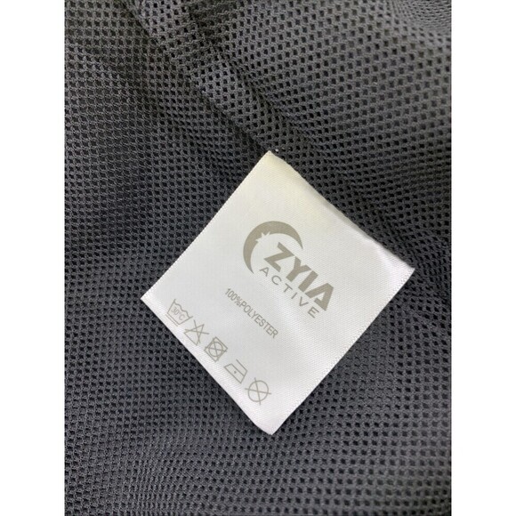 ZYIA Active Black Bomber Jacket Leopard Print Full Zip Lightweight Large New Tag - Picture 12 of 14